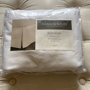 King Charter Club white bed skirt.